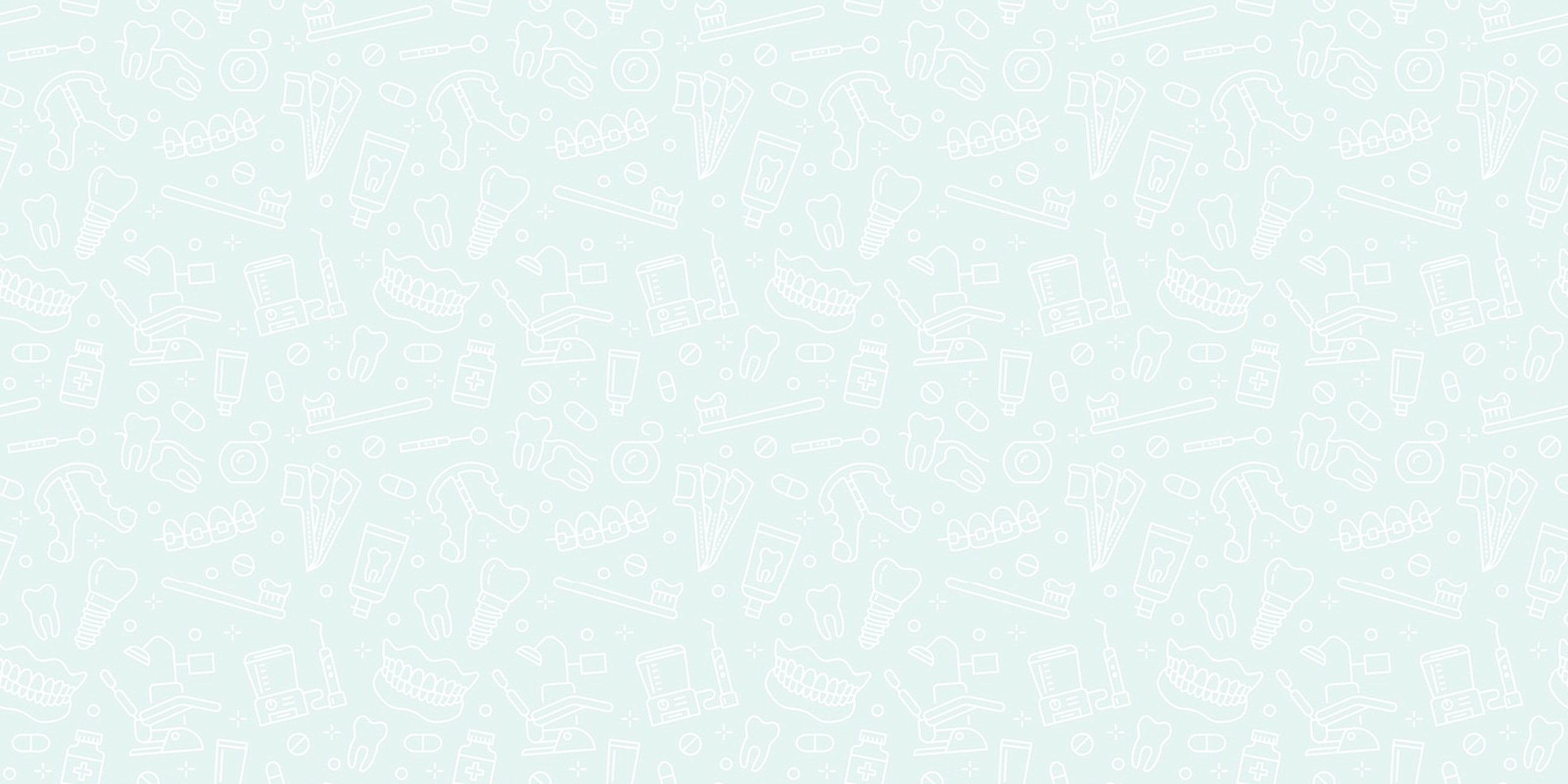 Dental tools and care icons patterned background.