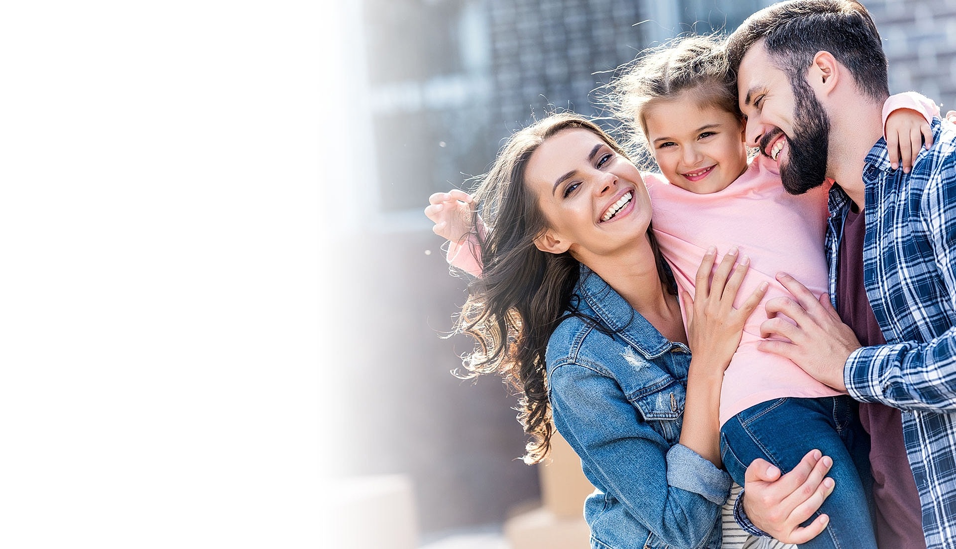 Happy family enjoying time together outdoors