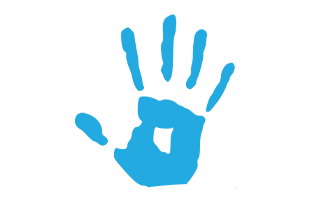 blue hand