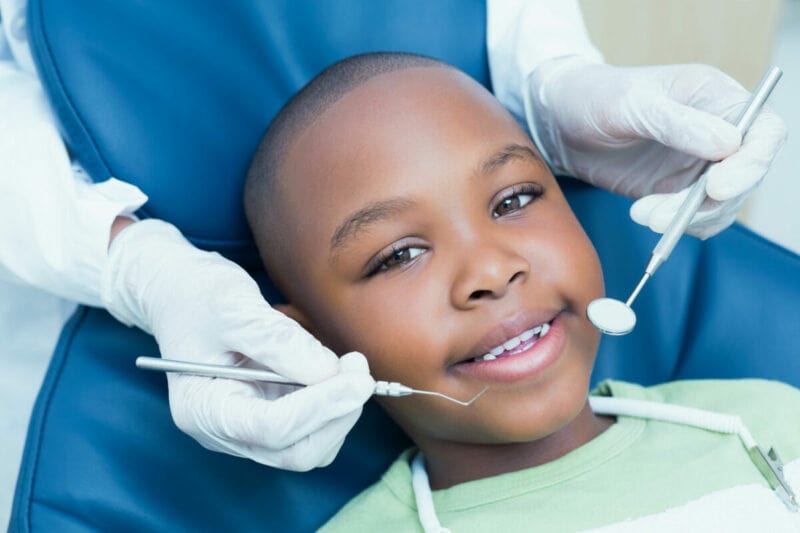 young pediatric with dentist